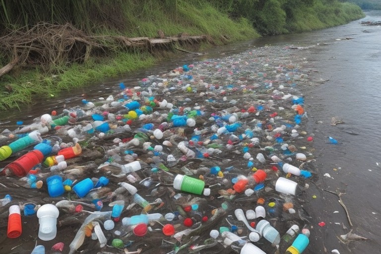 plastikowe odpady w rzekach