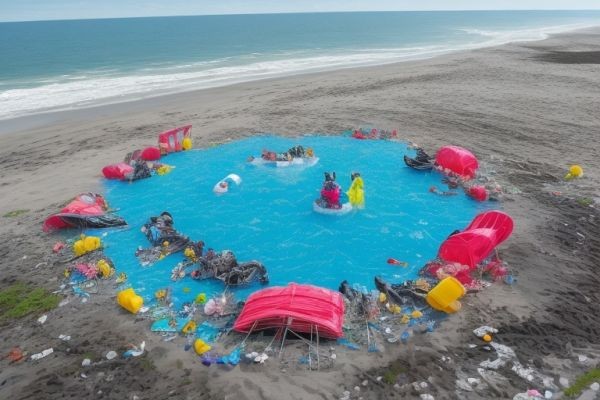 plastikowe śmieci na plaży